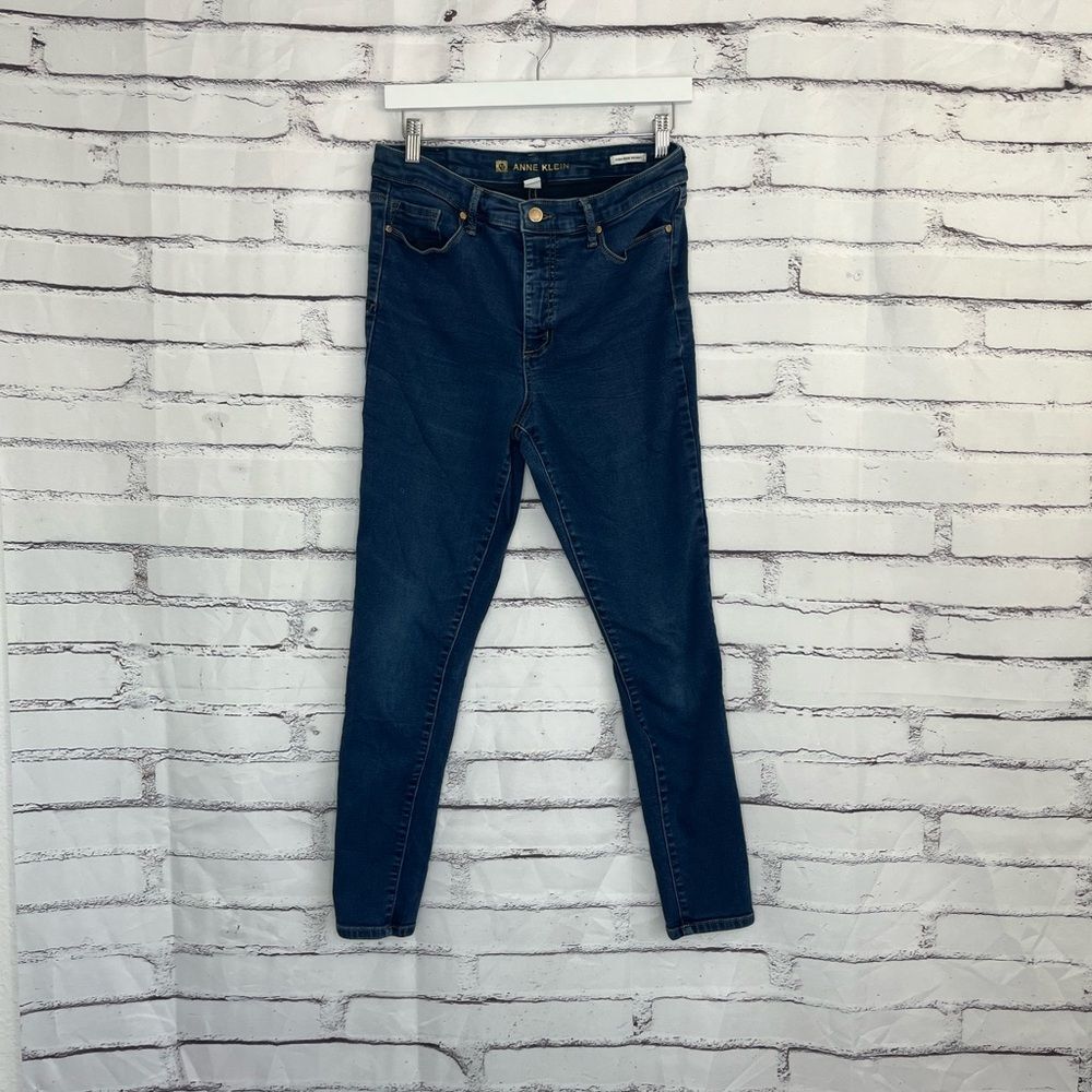 Anne Klein High Rise Skinny Jeans Women’s 8 Dark Wash Stretch Denim Streetwear